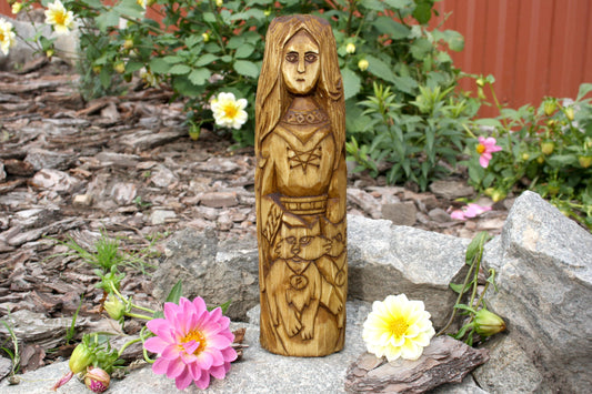 Freya wooden statue