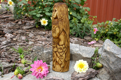 Freya wooden statue