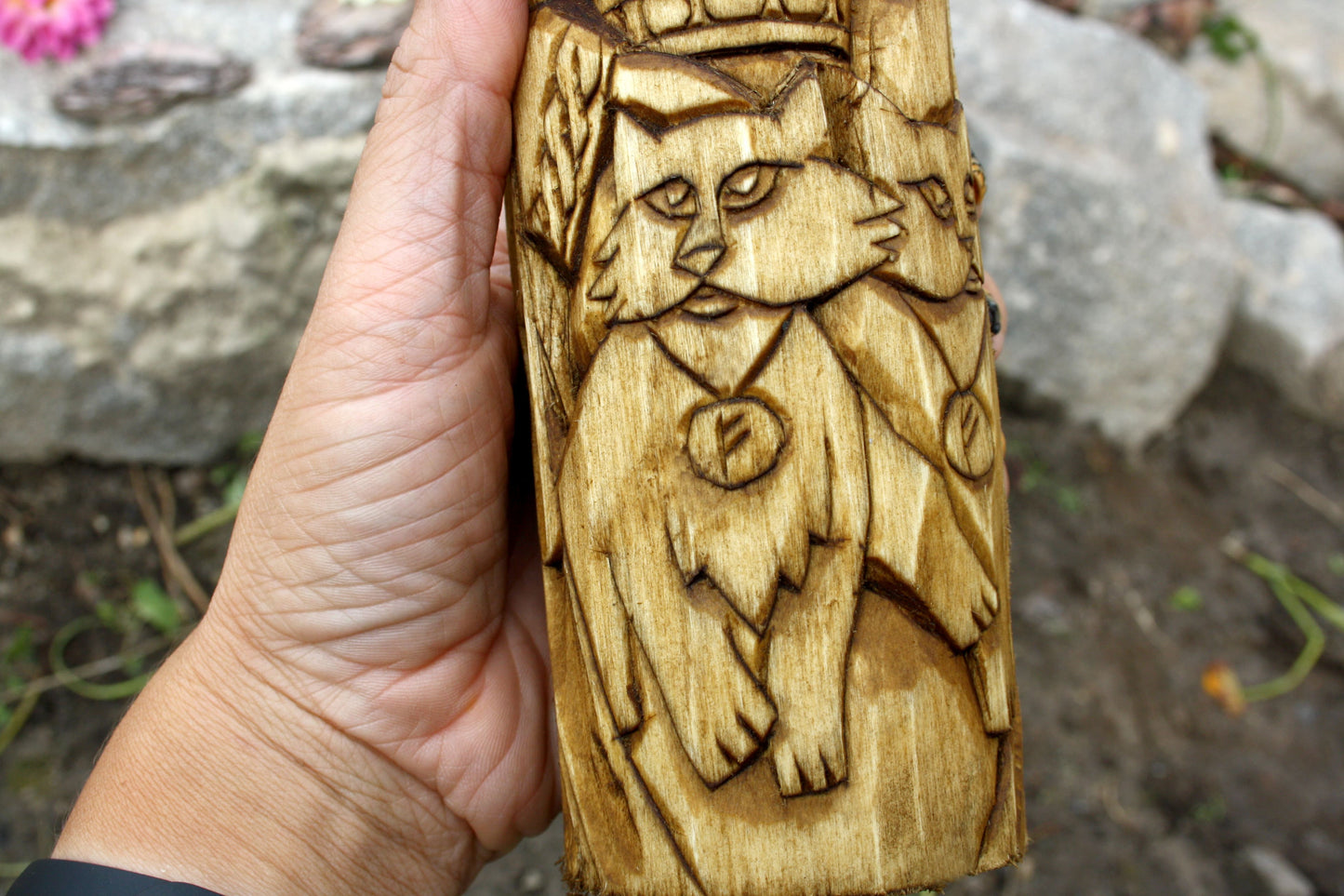 Freya wooden statue