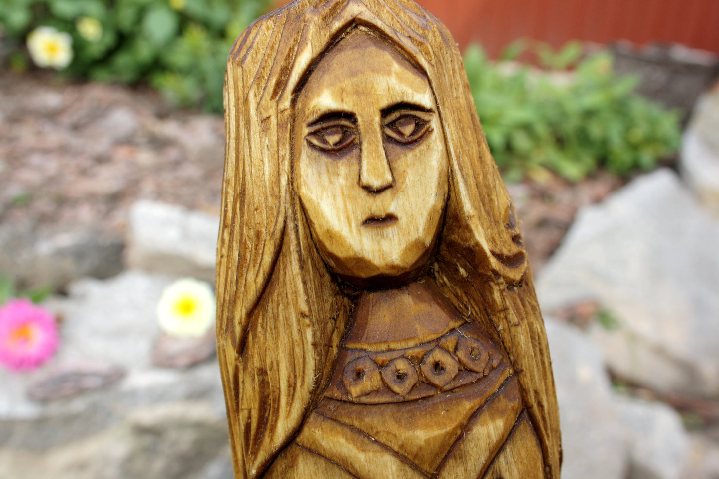 Freya wooden statue