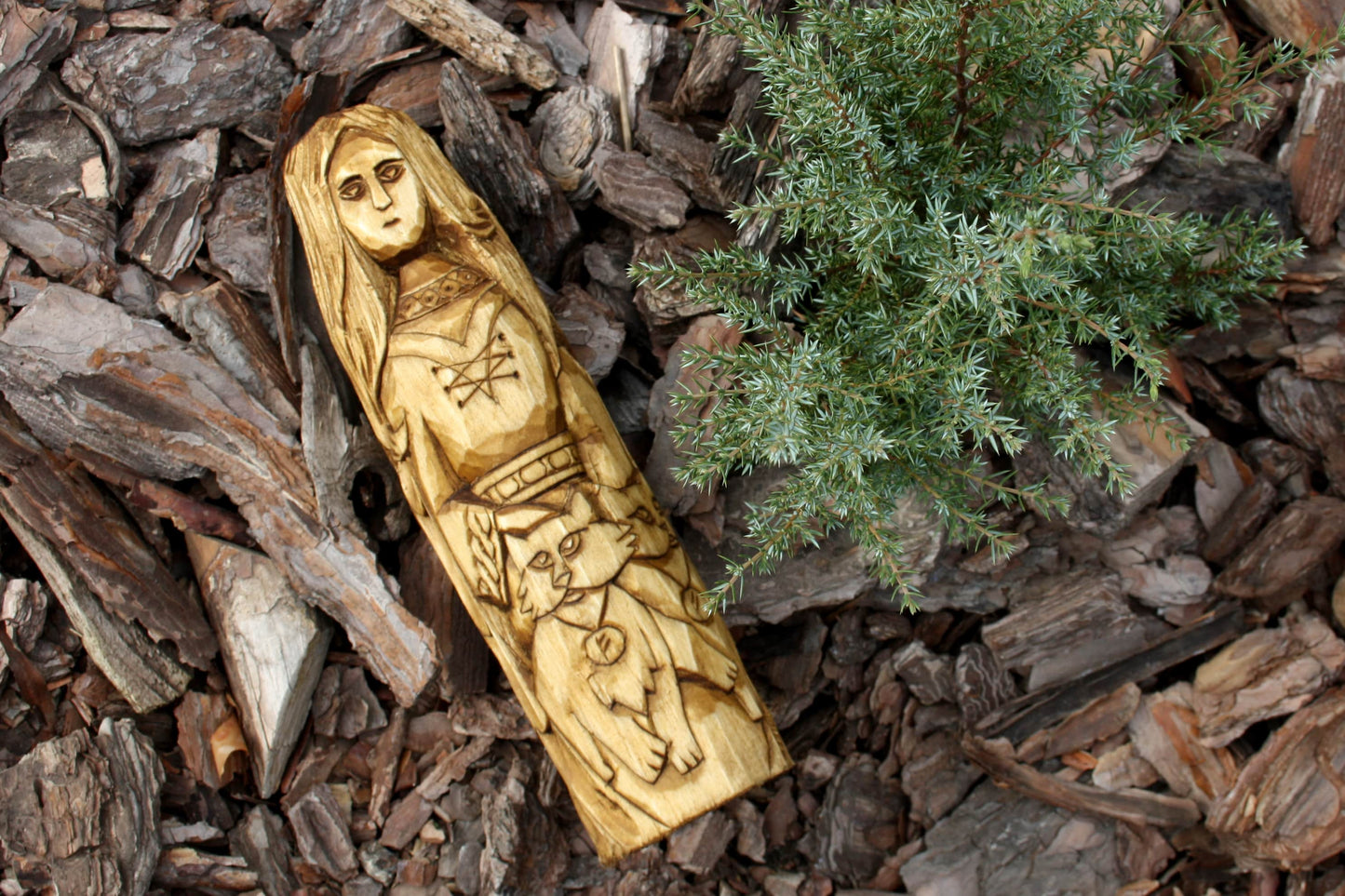 Freya wooden statue