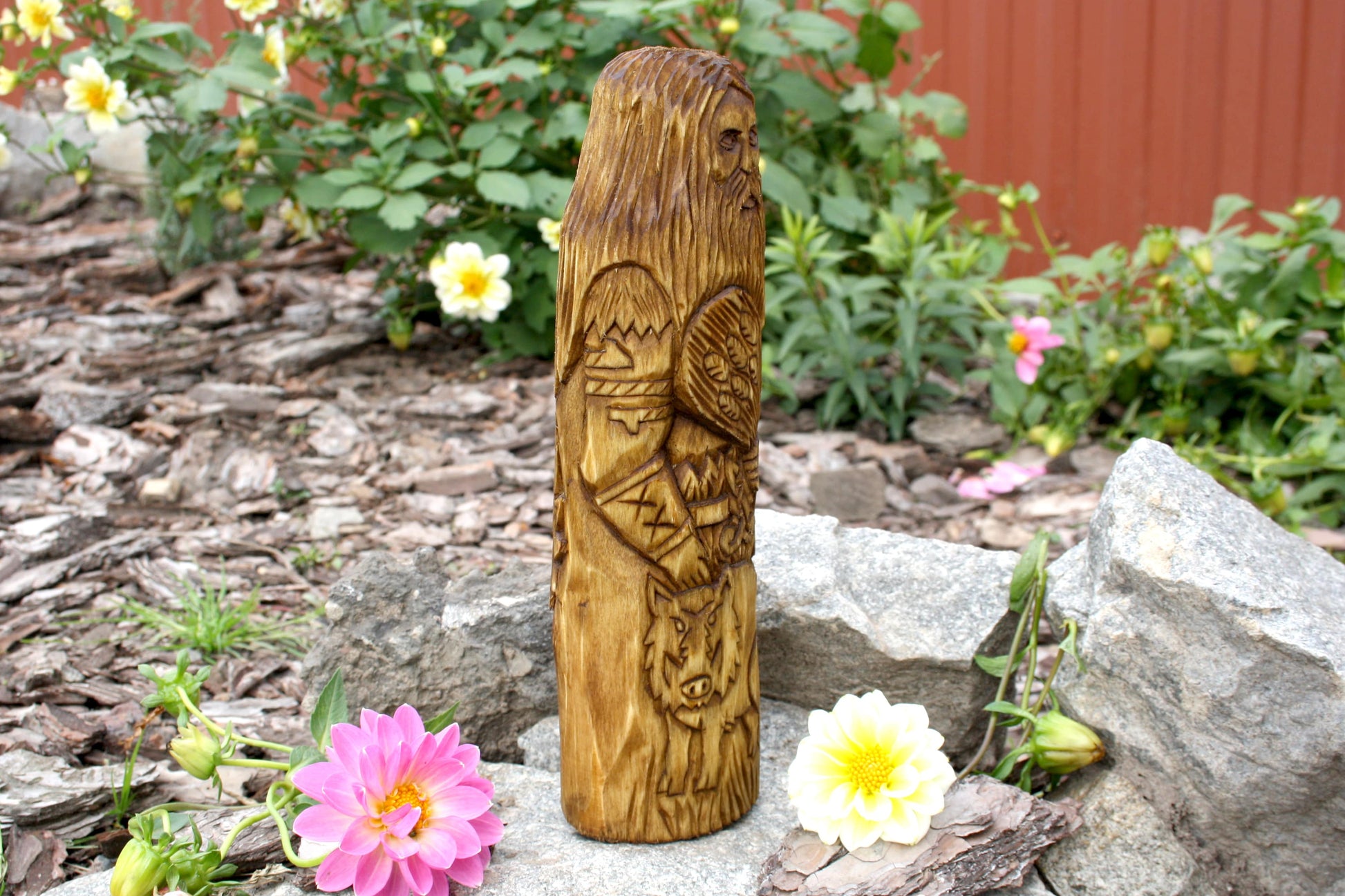 Freyr wooden statue