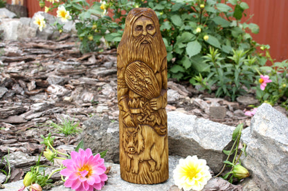 Freyr wooden statue