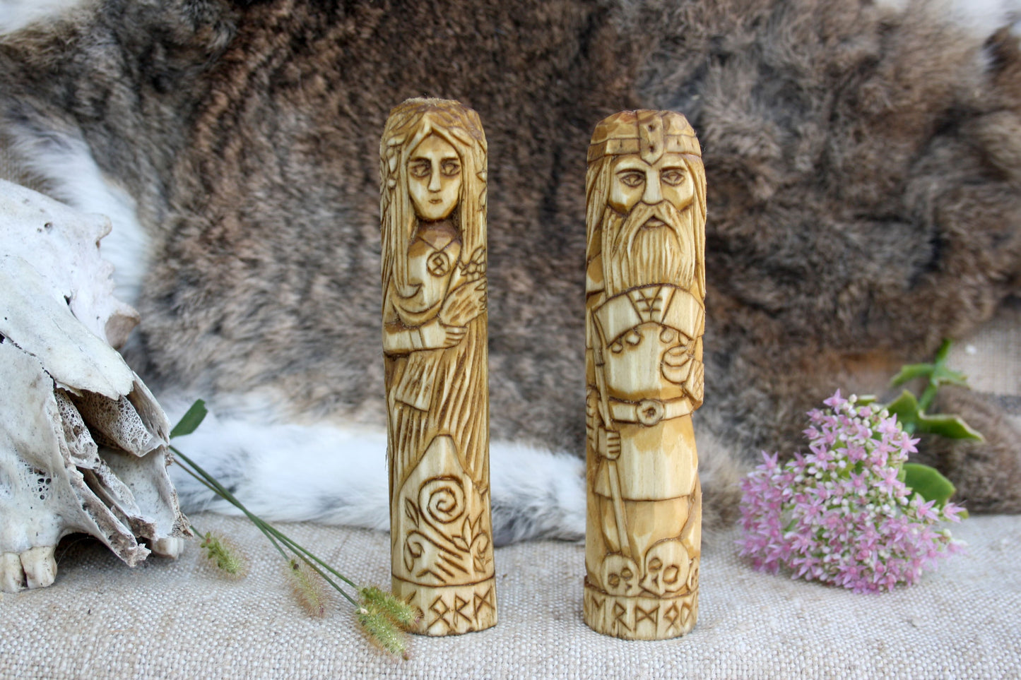 Wooden figurine of Norse God HERMODR