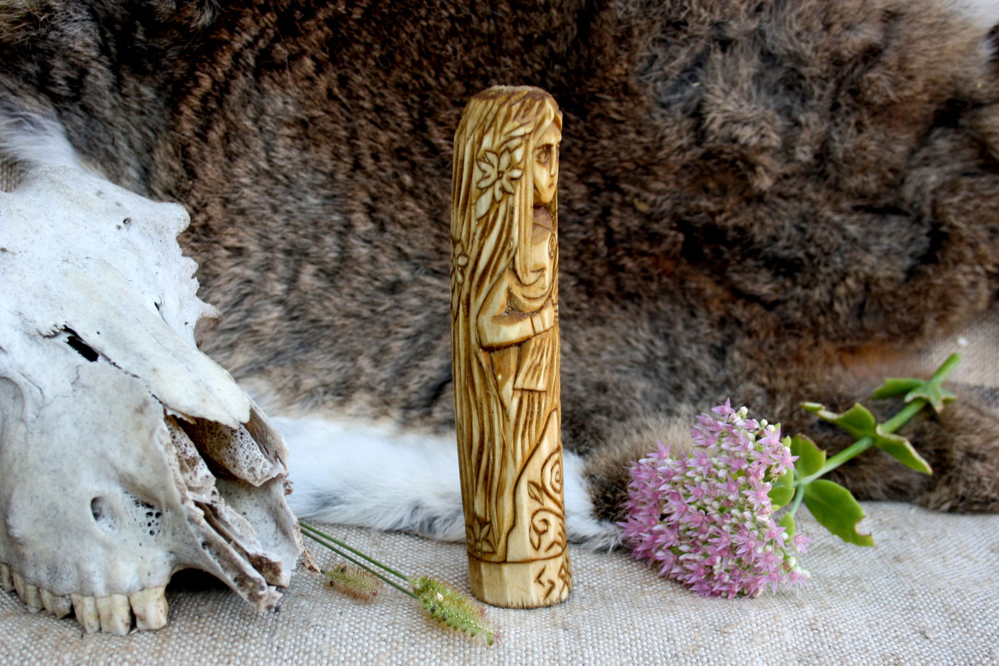 Wooden figurine of Norse Goddess JORD