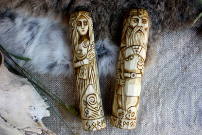 Wooden figurine of Norse God HERMODR