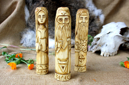 Wooden figurine of Slavic God HORS.