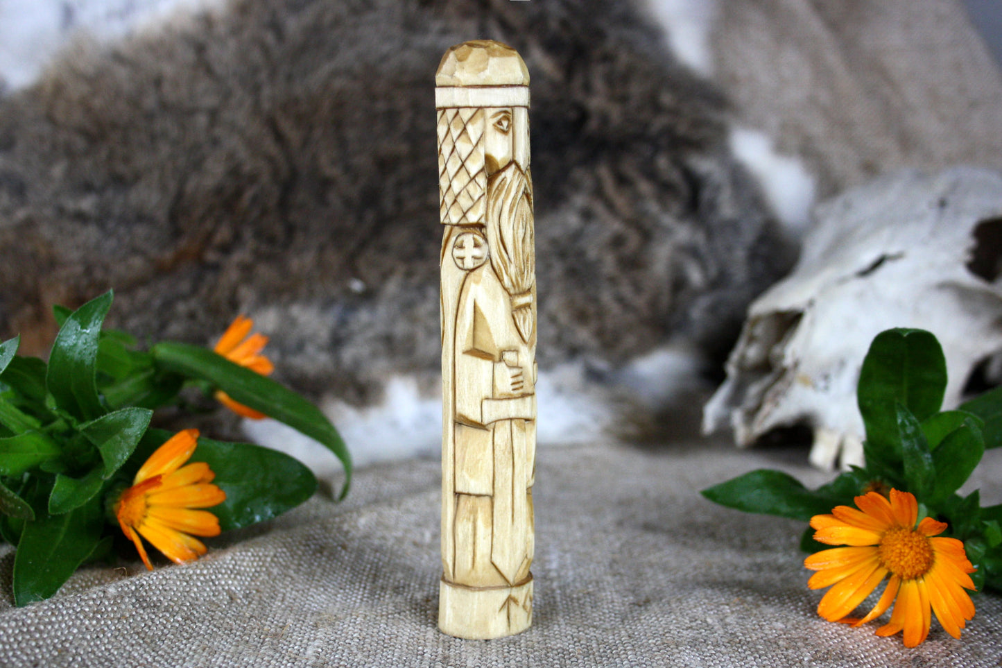 Wooden figurine of Norse God TYR