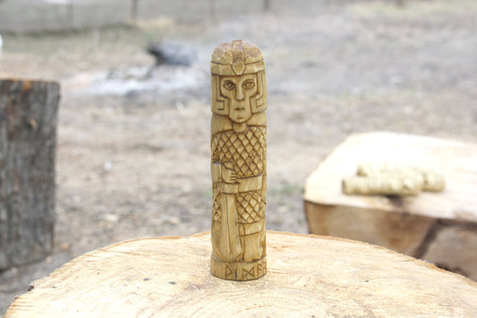 Wooden figurine of Norse God VIDAR
