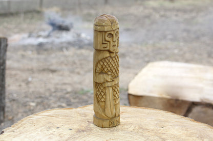 Wooden figurine of Norse God VIDAR