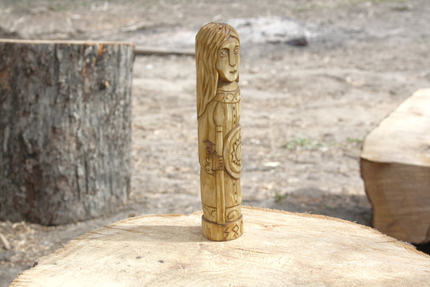 Wooden figurine of Norse Goddess SOL