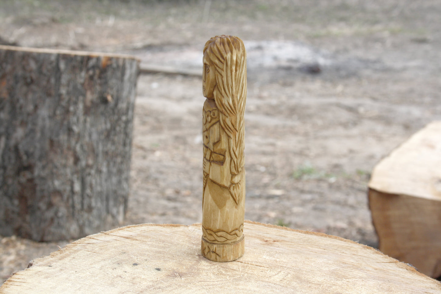 Wooden figurine of Norse Goddess SYN