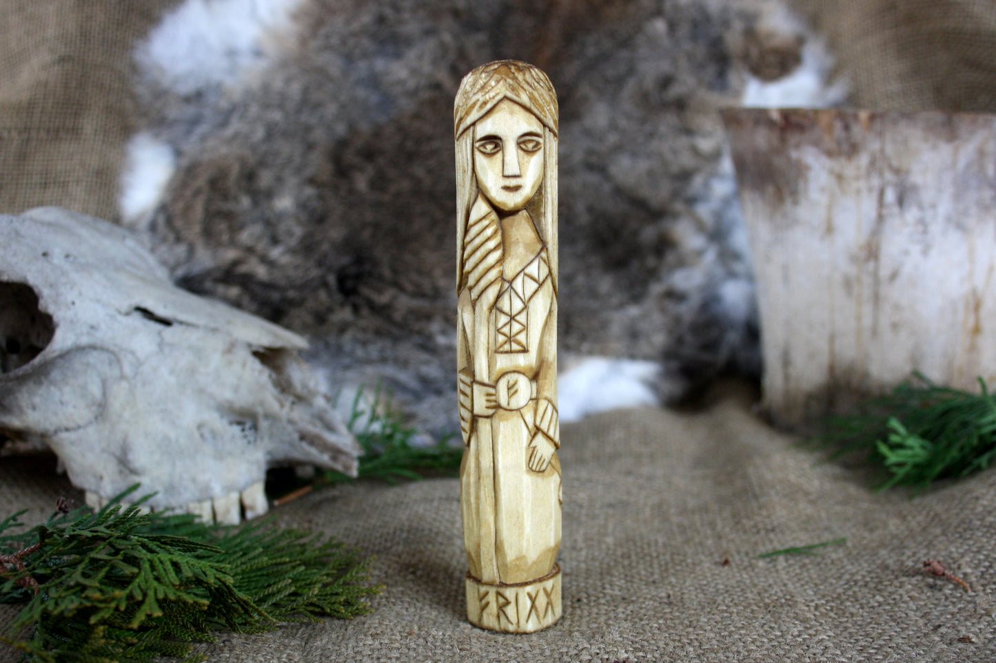 Wooden figurine of Norse Goddess FRIGG