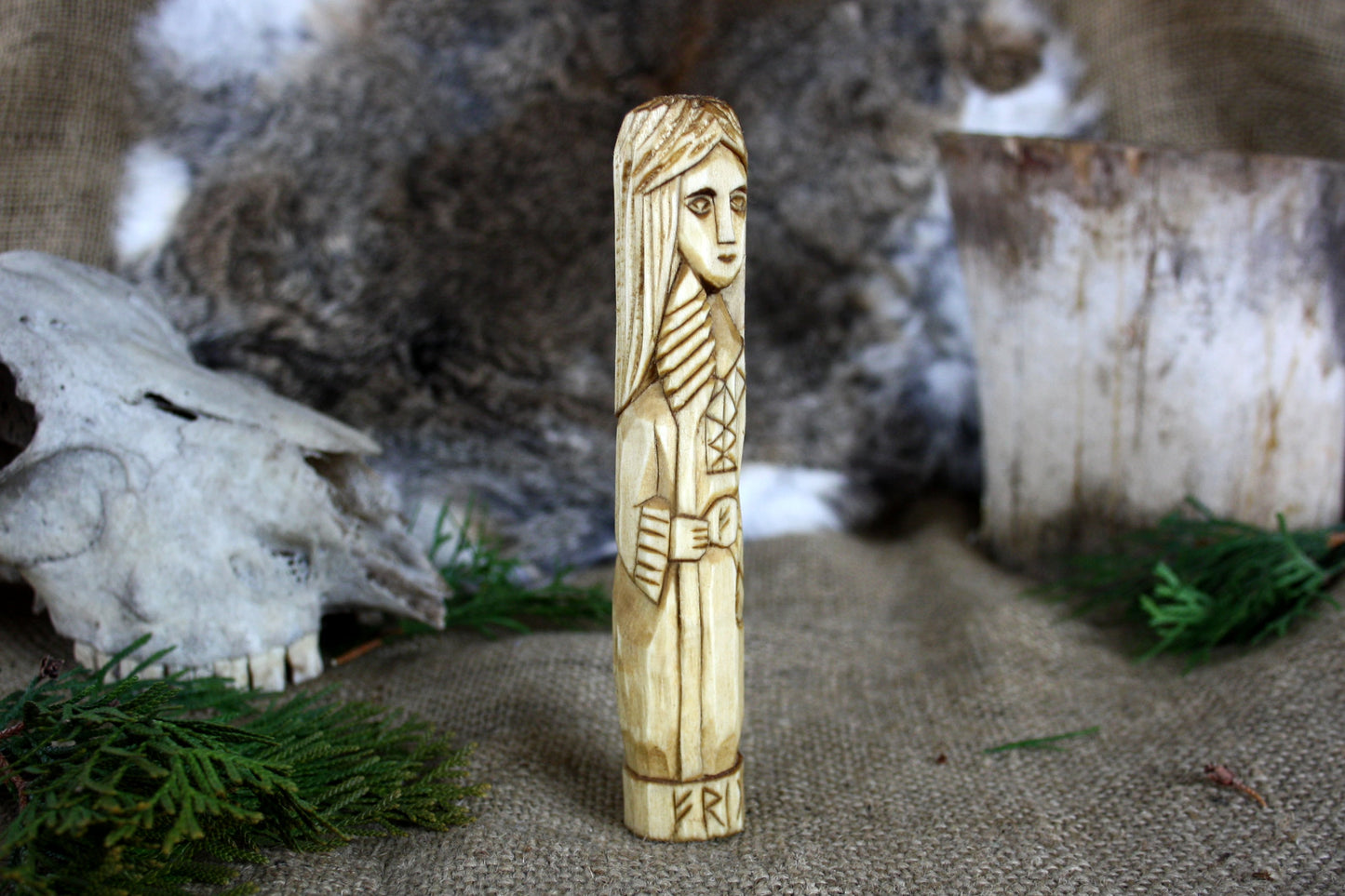 Wooden figurine of Norse Goddess FRIGG