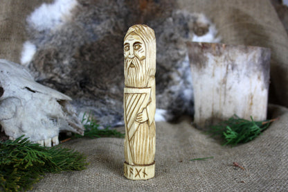 Wooden figurine of Norse God BRAGI