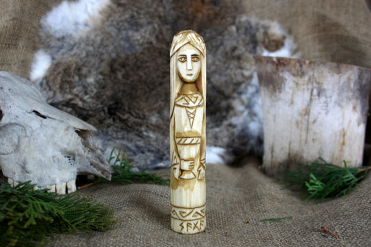 Wooden figurine of Norse Goddess SAGA