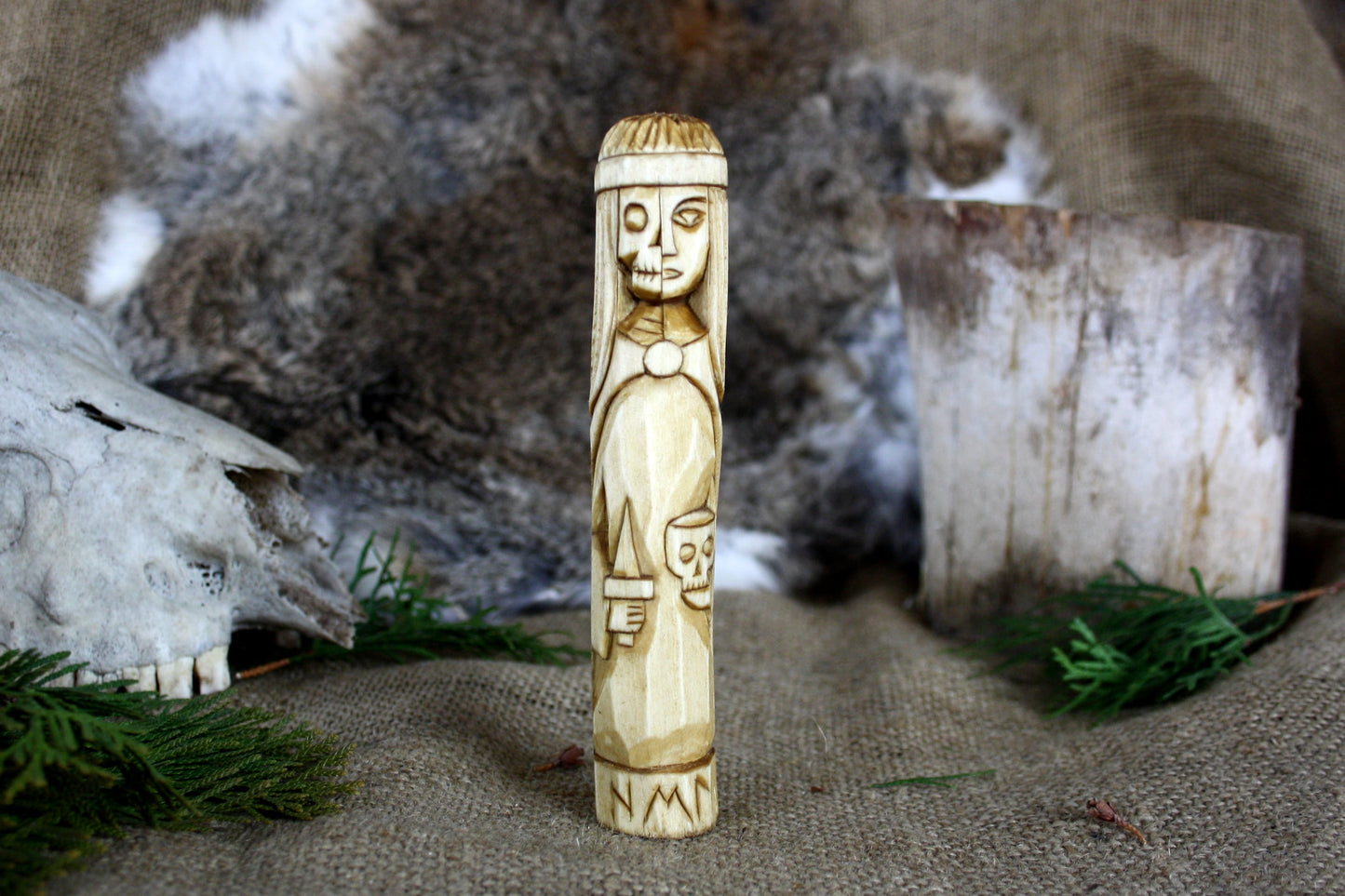 Wooden figurine of Norse Goddess HELA