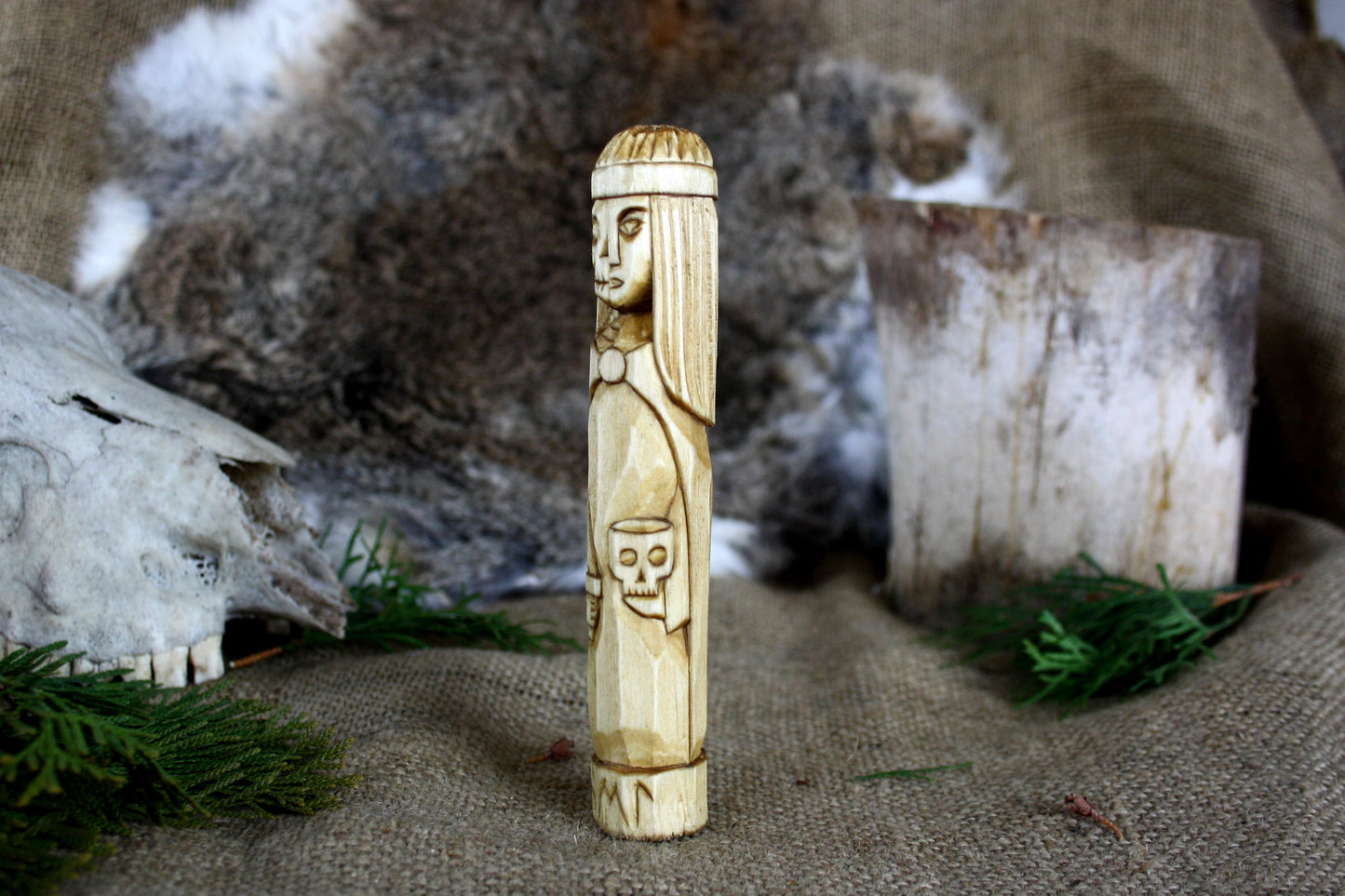 Wooden figurine of Norse Goddess HELA