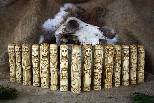 Norse Pantheon of gods. Big Scandinavian altar