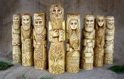 Big wooden statues of Slavic Gods