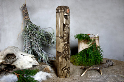 Wooden statue of main Slavic God ROD 