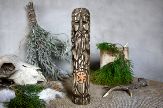 Wooden statue of Slavic God PERUN