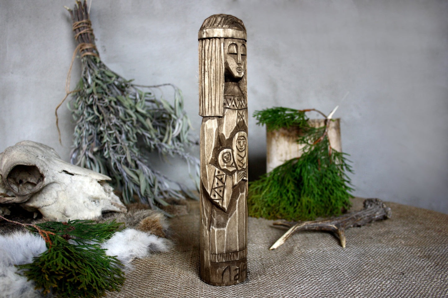 Wooden statue of Slavic Goddess LADA