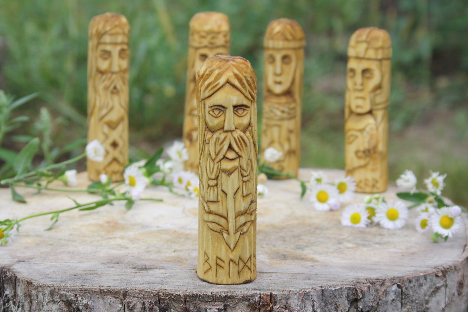 Small Wooden Altar of Norse Gods