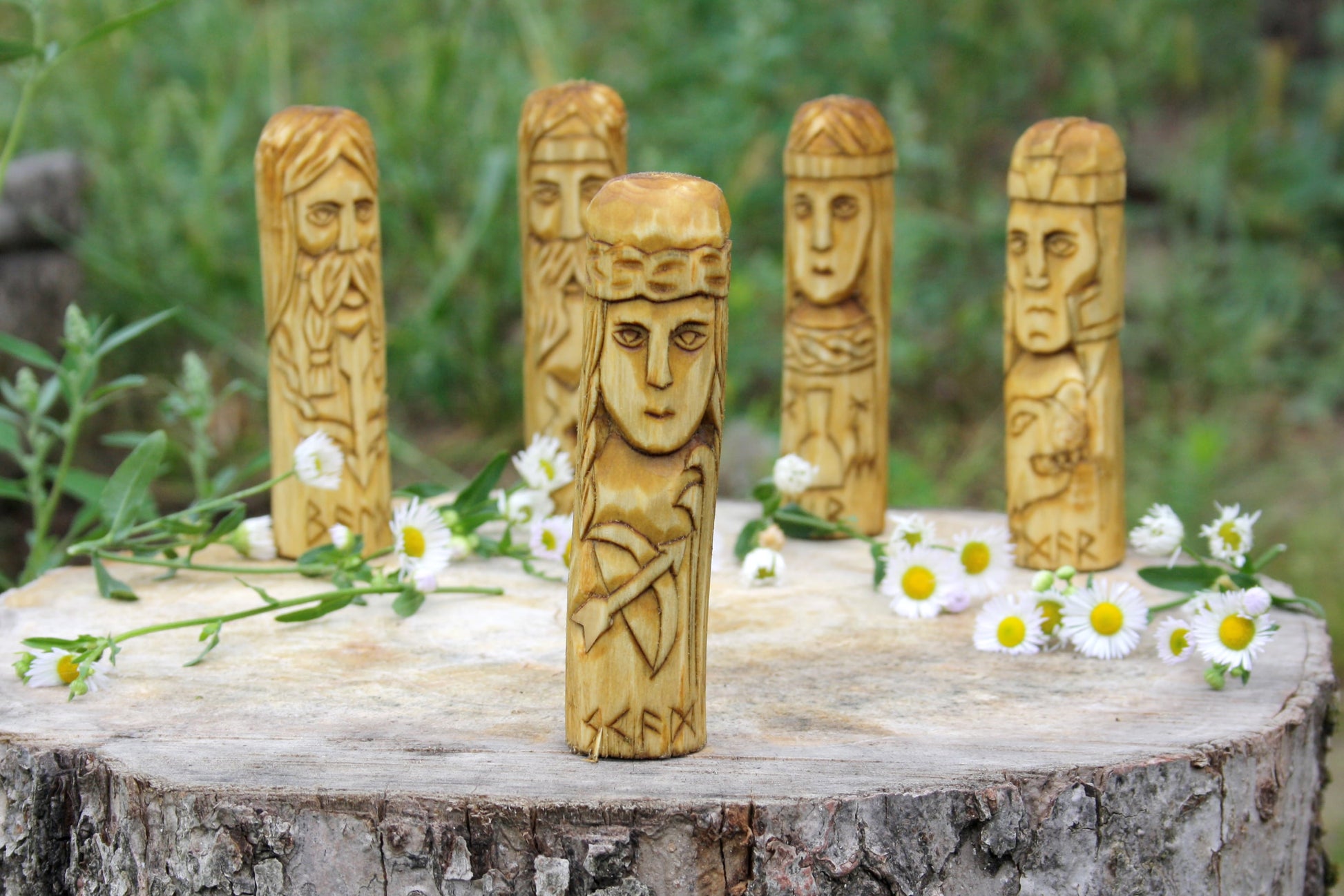 Small Wooden Altar of Norse Gods