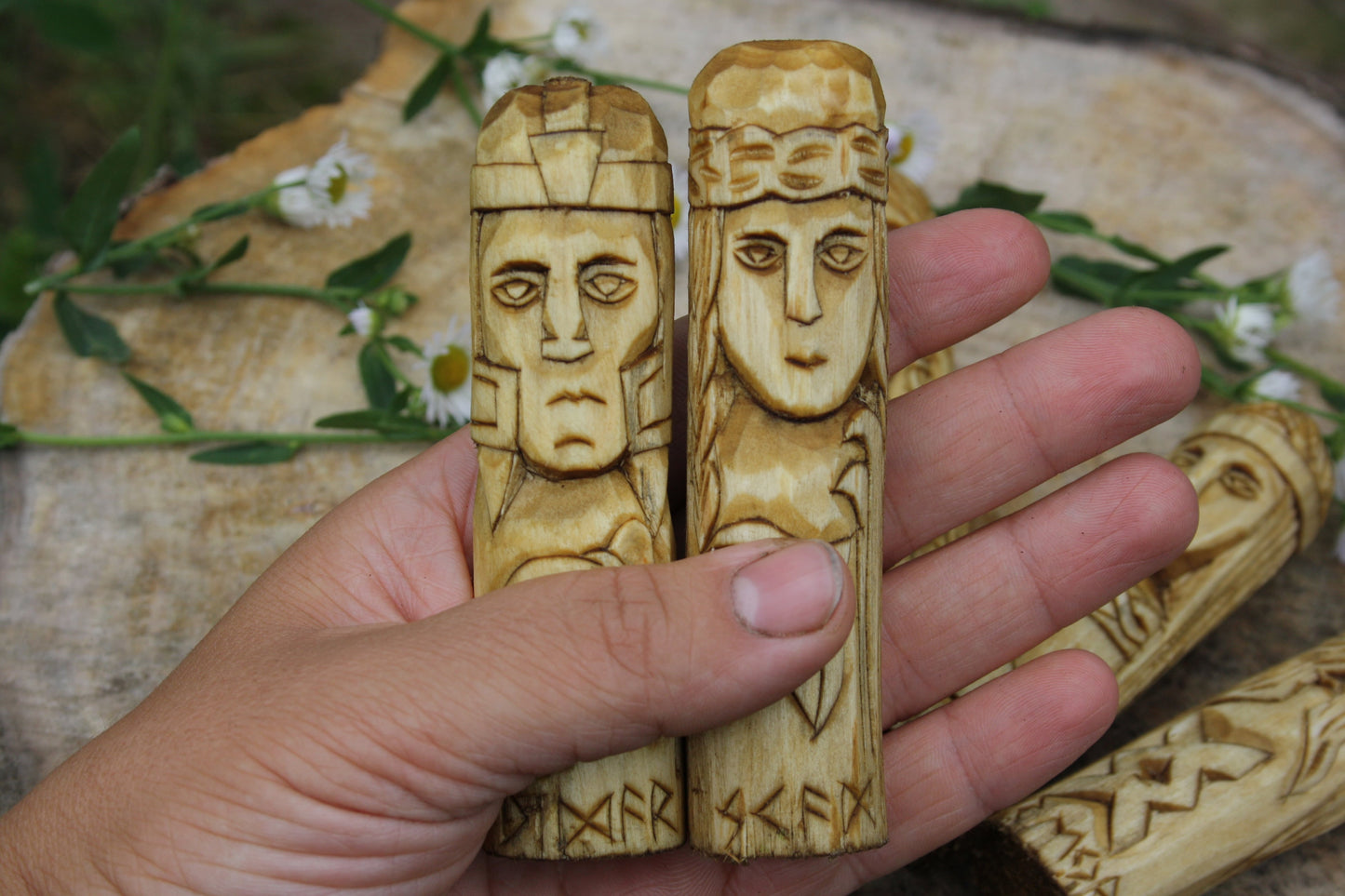 Small Wooden Altar of Norse Gods