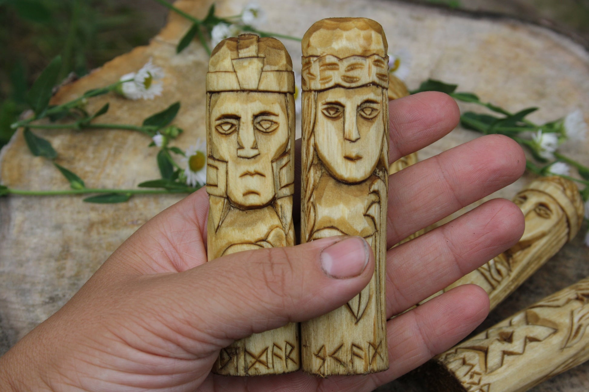 Small Wooden Altar of Norse Gods