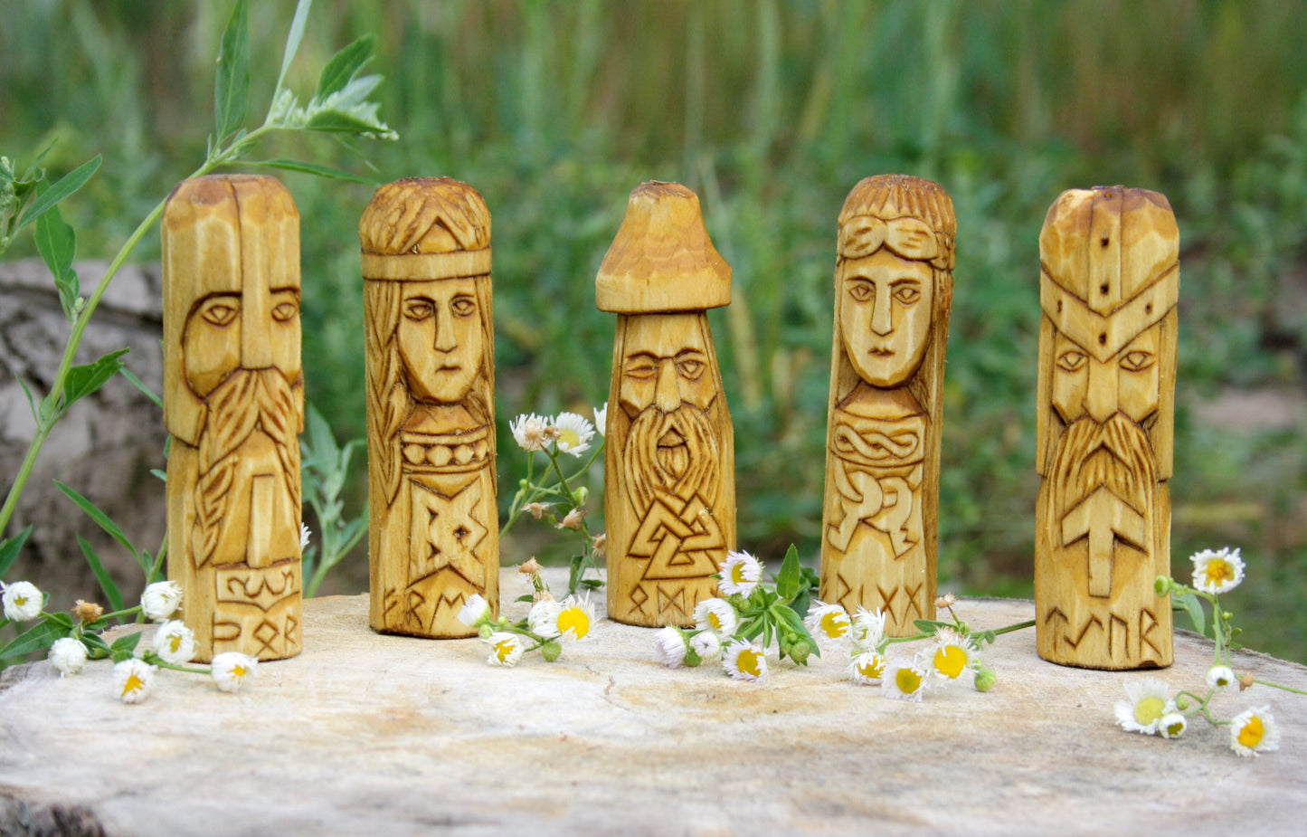 Small Wooden Altar of Norse Gods