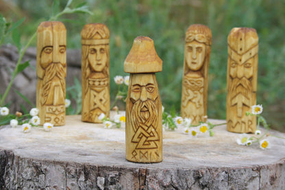 Small Wooden Altar of Norse Gods