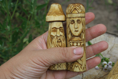 Small Wooden Altar of Norse Gods