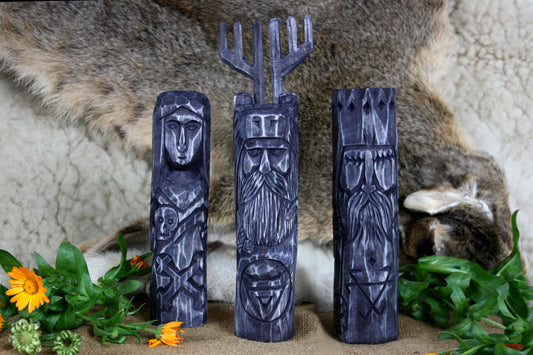 Set of main black slavic gods. Veles Marana Chernobog