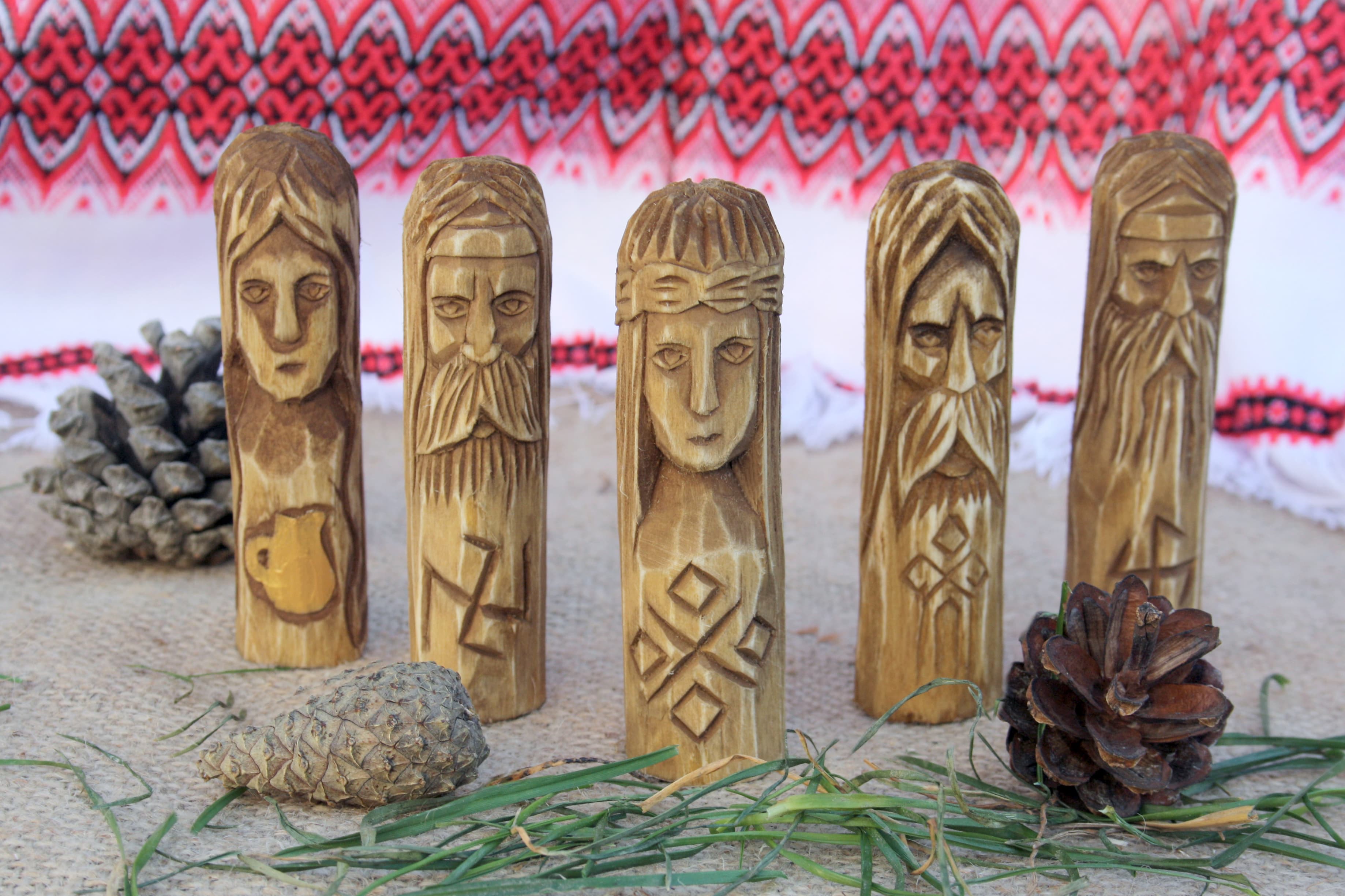 Slavic Stuff Slavic Gods: Handcrafted Wooden Figures at Ancient Shop