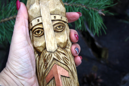 Wooden panel of Norse god TYR