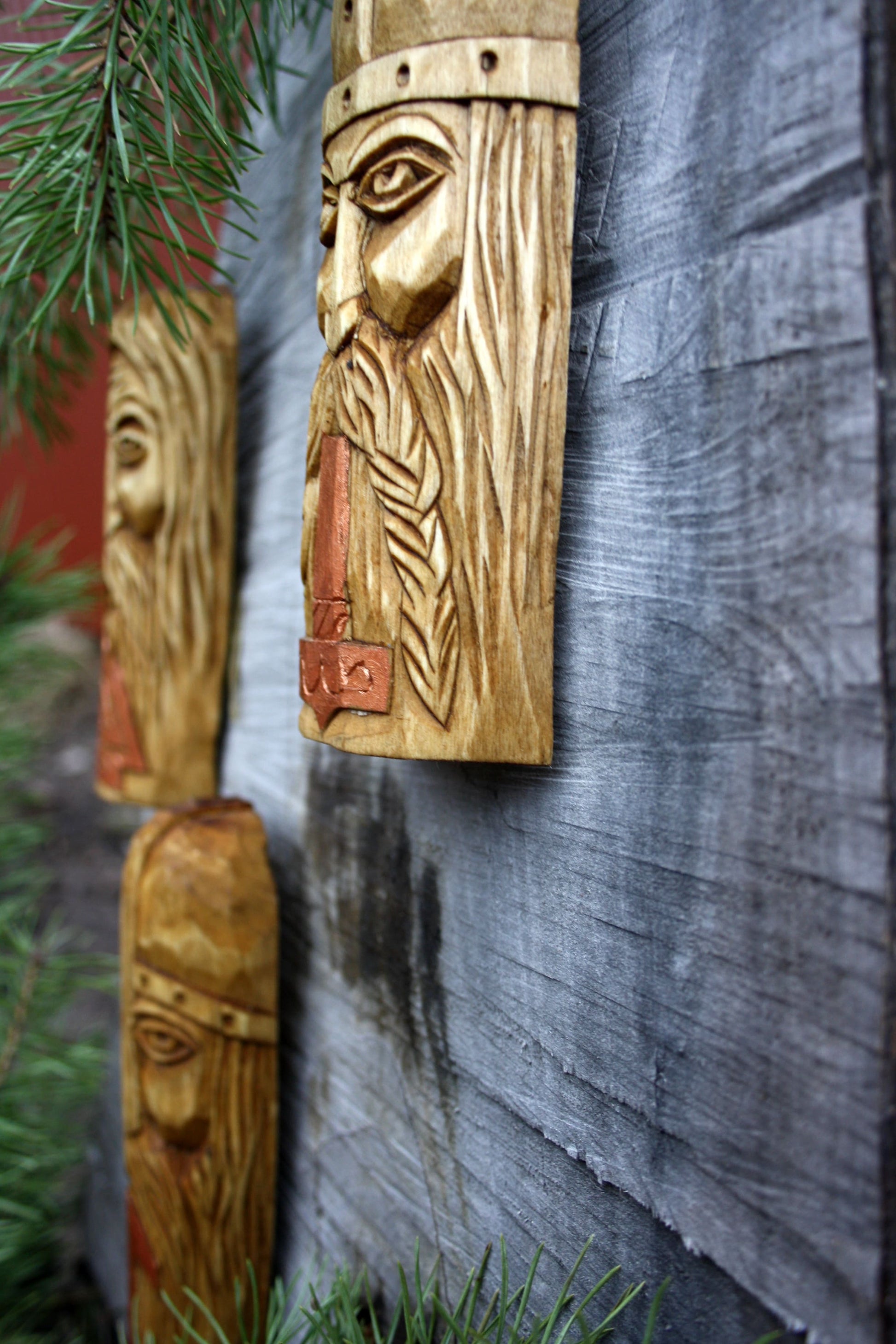 Wooden panel of Norse god ODIN