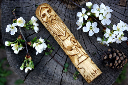 Wooden figurine of Celtic God GOIBHNIU