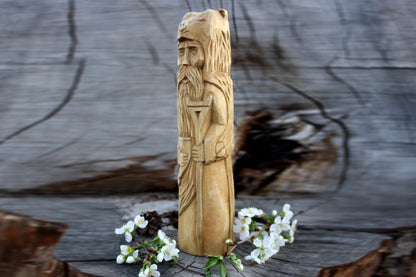 Big statue of wooden Slavic God Veles