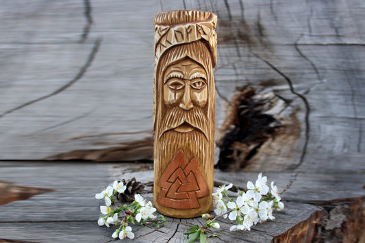Wooden panel of Norse god ODIN 