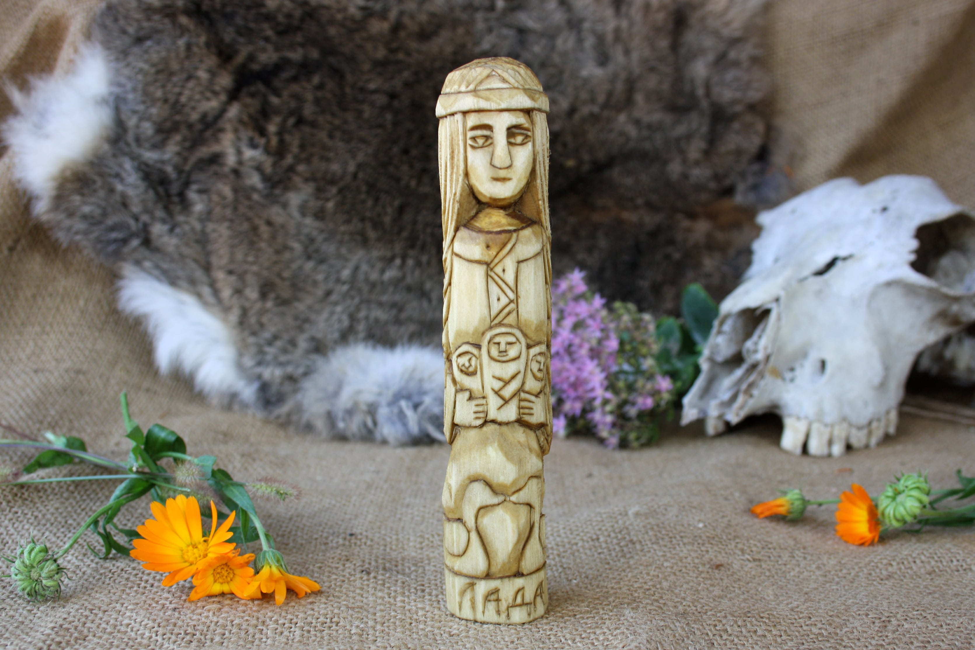 UKRAINIAN GODS VELES Slavic Goddess wooden statue Hand carved Slavic Goddess figurine Slavic Mother Lada retailer Pagan Goddess Slavic Pantheon