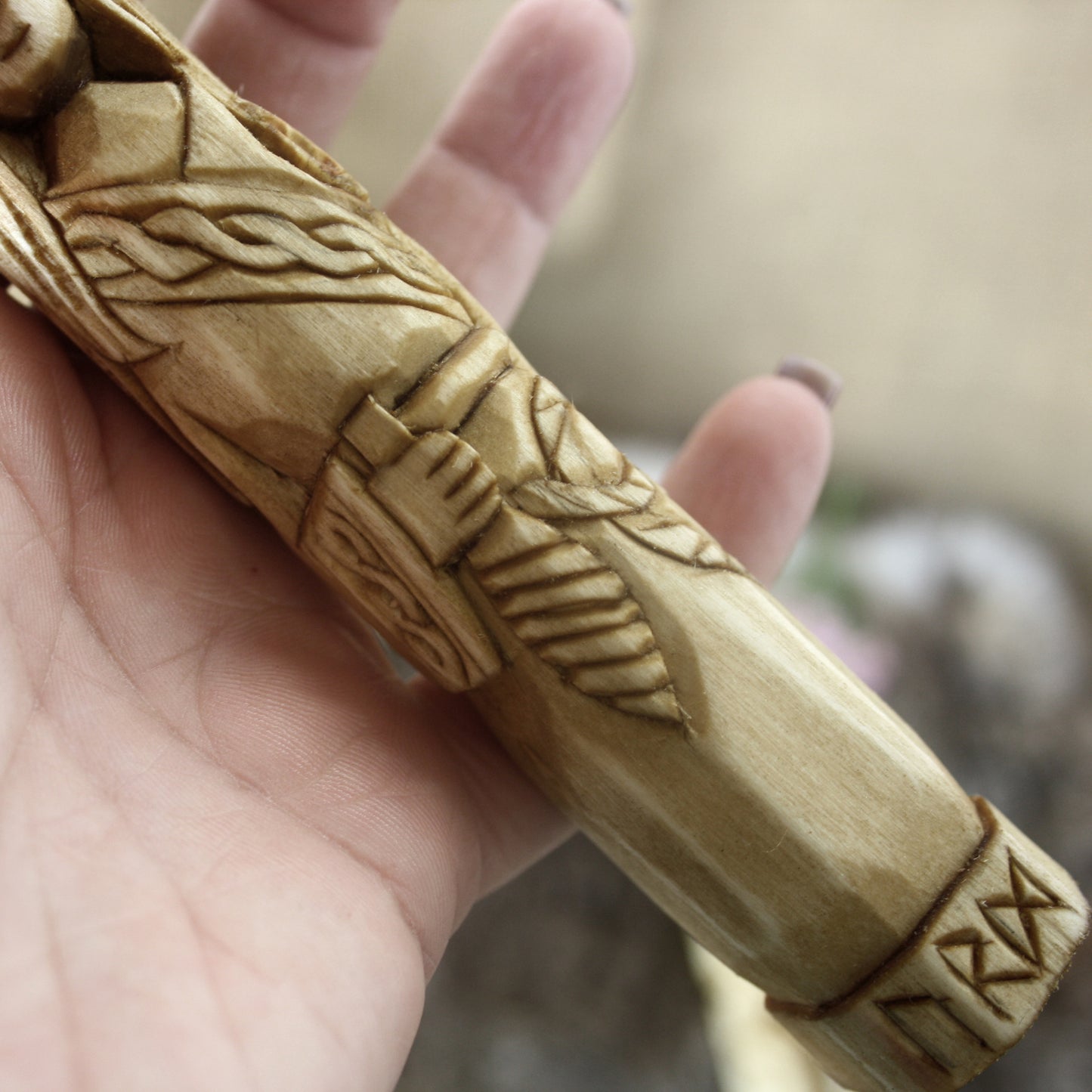 Urd wooden statue 15 cm hand carved Norse Norn figure