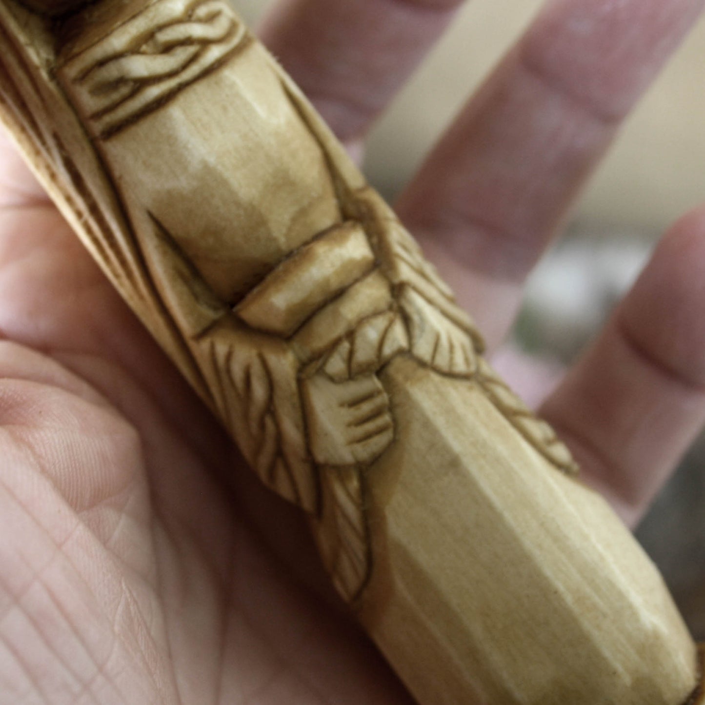 Verdandi wooden statue 15 cm hand carved Norse Norn figurine