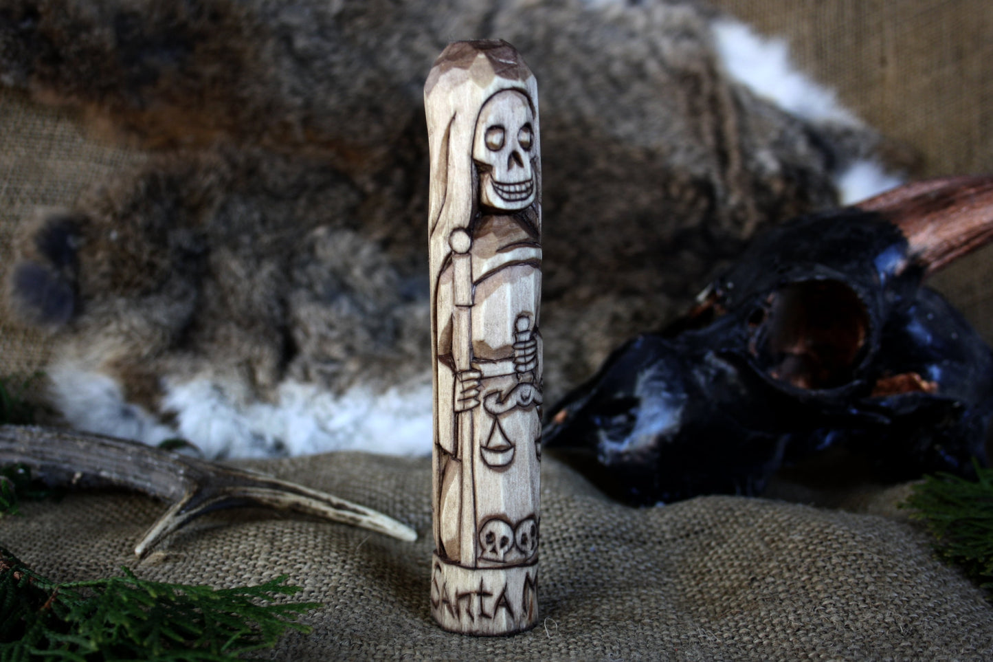 Wooden figurine Santa Muerte