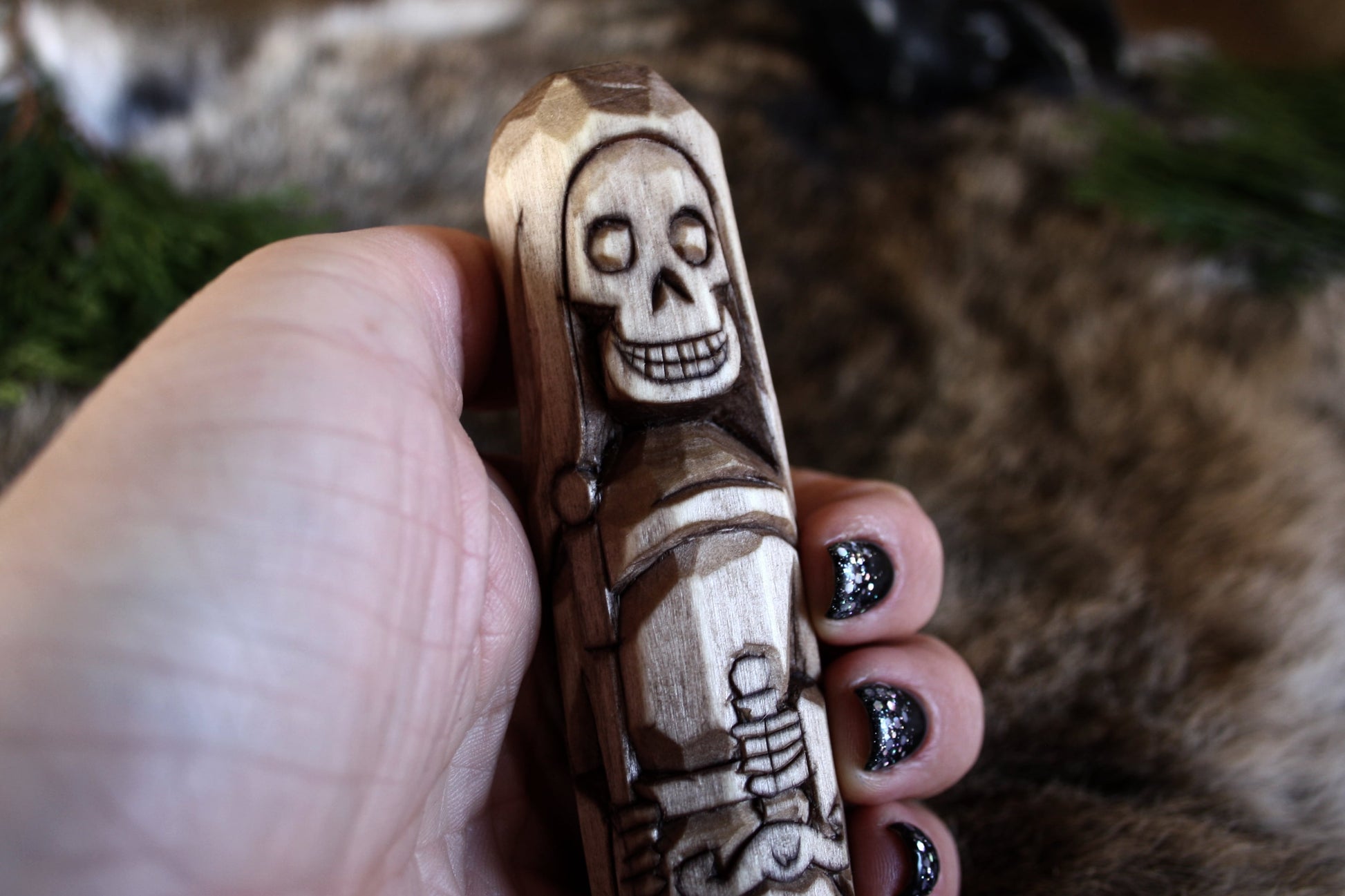 Wooden figurine Santa Muerte