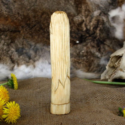 Vor wooden statue 15 cm back view natural wood Norse mythology carving