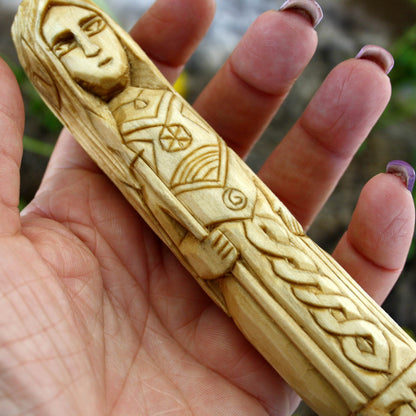 Detailed carving Vor statue natural wood hand carved figurine