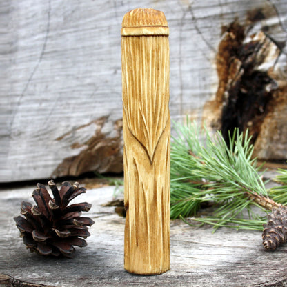 Belenus Celtic god of light and healing 15cm hand-carved wooden statue back view