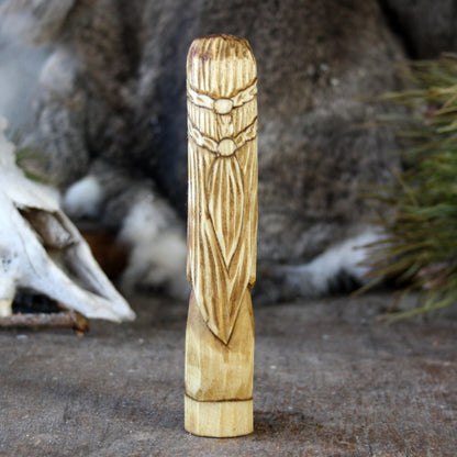 Caireen Celtic goddess 15cm hand-carved wooden statue back view